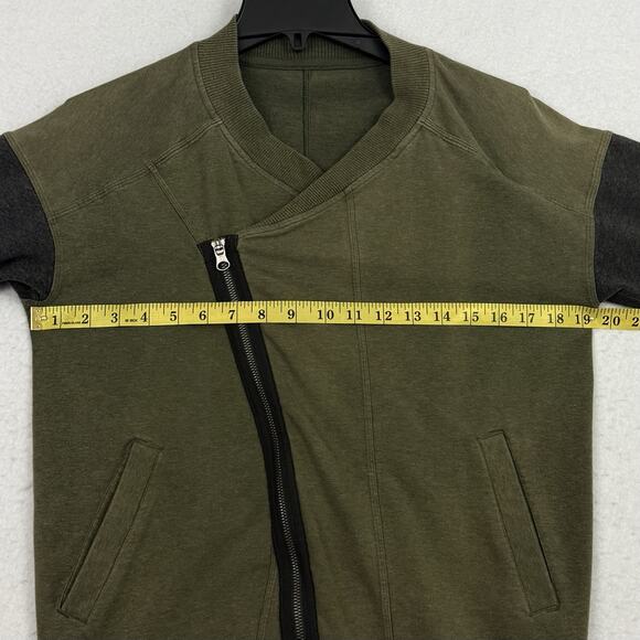 Lululemon Off The Mat Jacket Womens Size 4 Green Gray Asymmetrical Zip - Picture 4 of 12
